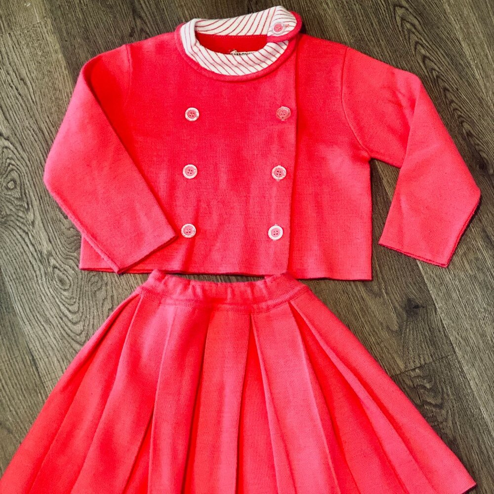 Vintage L. Magnin & Co. Toddler‎ Pink Skirt Set, Size 4T